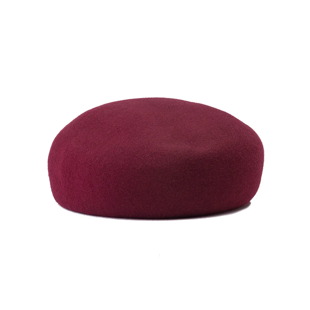 

Autumn Winter New Casual Fashion Simple Three-Dimensional Deep Brim Wool Felt Beret Painter Hat Warm Concave Shape Parent-Child