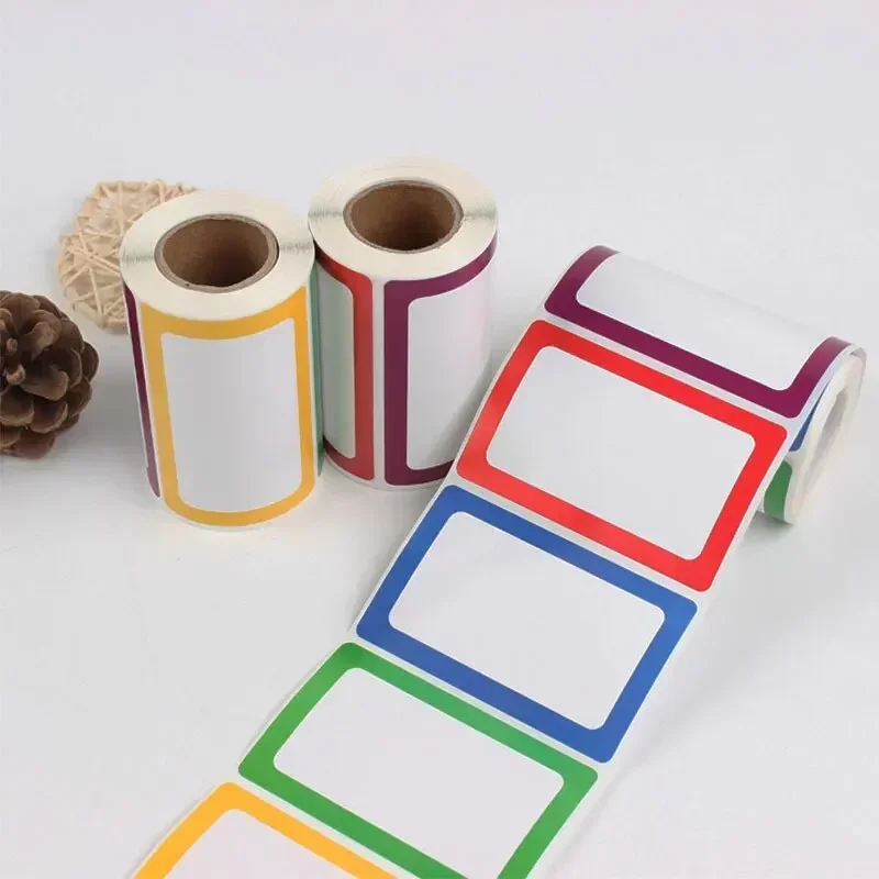 250PCs Waterproof Blank Stickers Self Adhesive Assorted Removable Label Stickers Name Tag Bottle File Office School Supplies