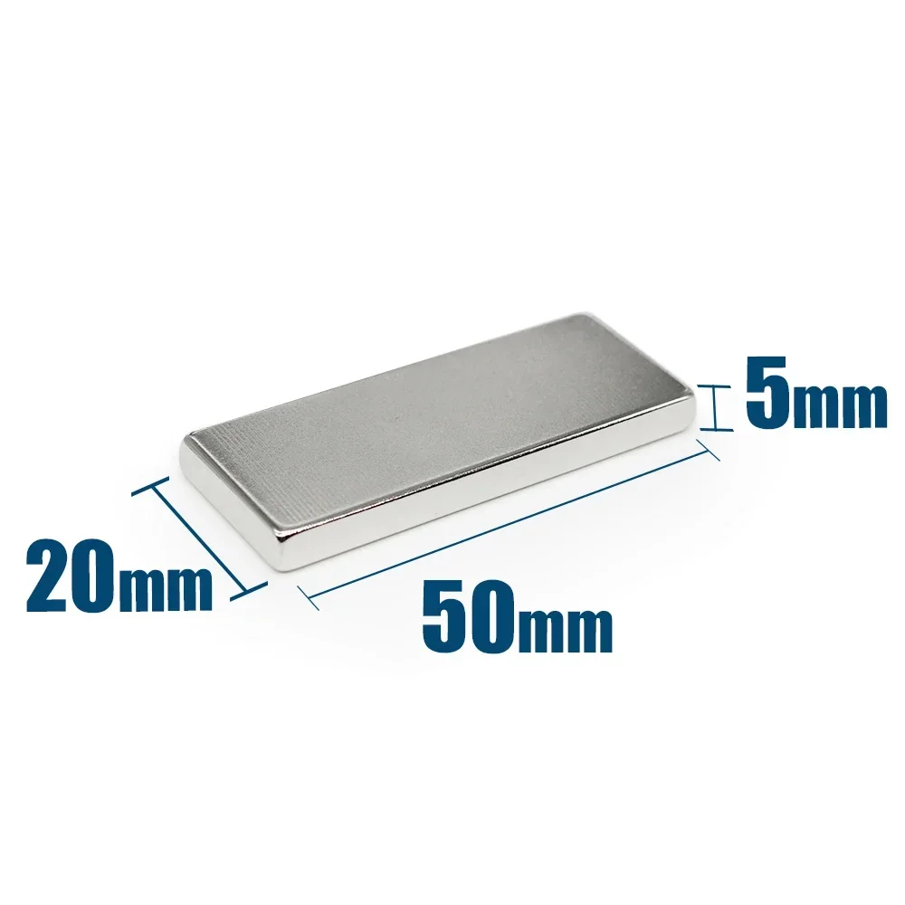 1/2/5/10PCS 50x20x5mm Quadrate Strong Powerful Magnets N35 Block Rectangular Neodymium Magnet Permanent Magnets