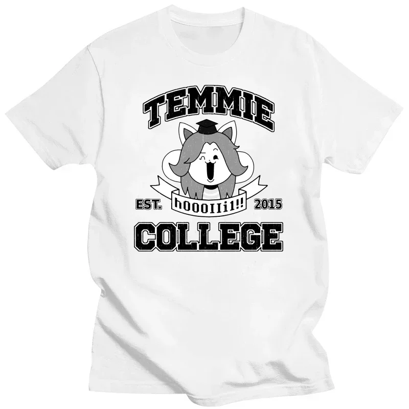 2024HOT Temmie College T Shirt Undertale Village  Fanart  Game Sans  humor Universities 100%COTTON TOPS