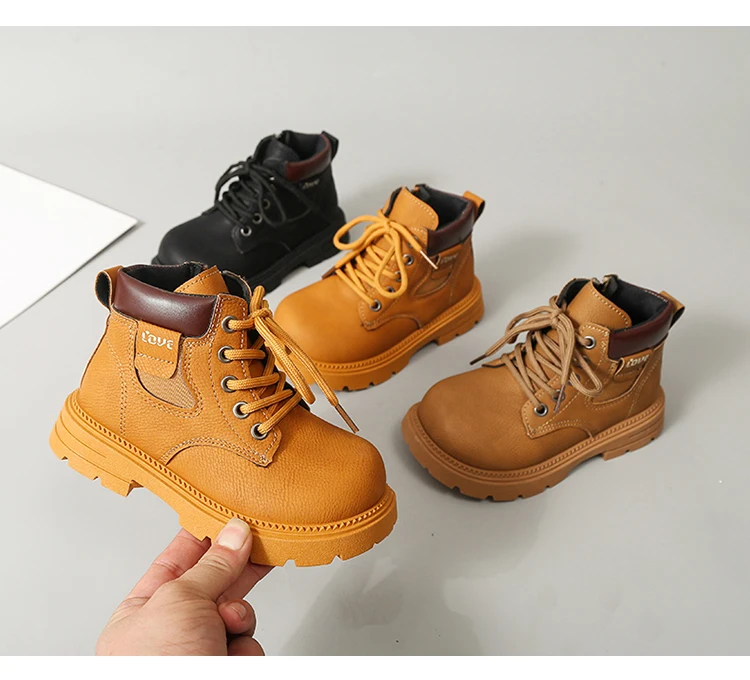Kinder-Lederstiefel mit Weicher Sohle Vielseitige Kinder-Freizeitstiefel mit Seitenreißverschluss 2026 Herbst Neue Kinder-Knöchelstiefel Rutschfest – Detail 10