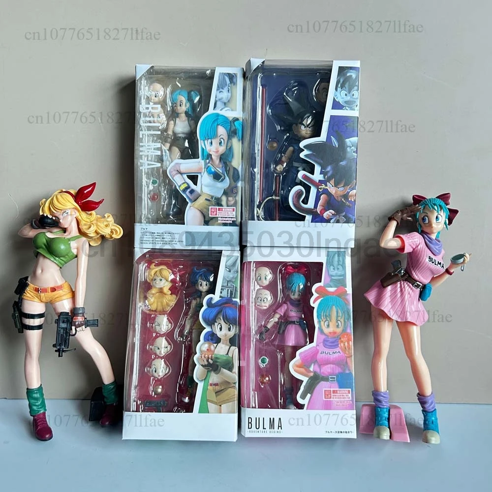 Dragon Ball Z Pink Blue Bulma S.H.Figuarts Bulma Beginn eines tollen Abenteuers Soul Blue Jugendliche Goku Actionfigur Modellspielzeug
