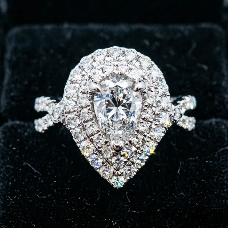 Romantic Luxury Shiny Synthetic Zirconia Silvery Promise Ring for Women Elegant Chic Design Wedding Engagement Jewelry Accessory