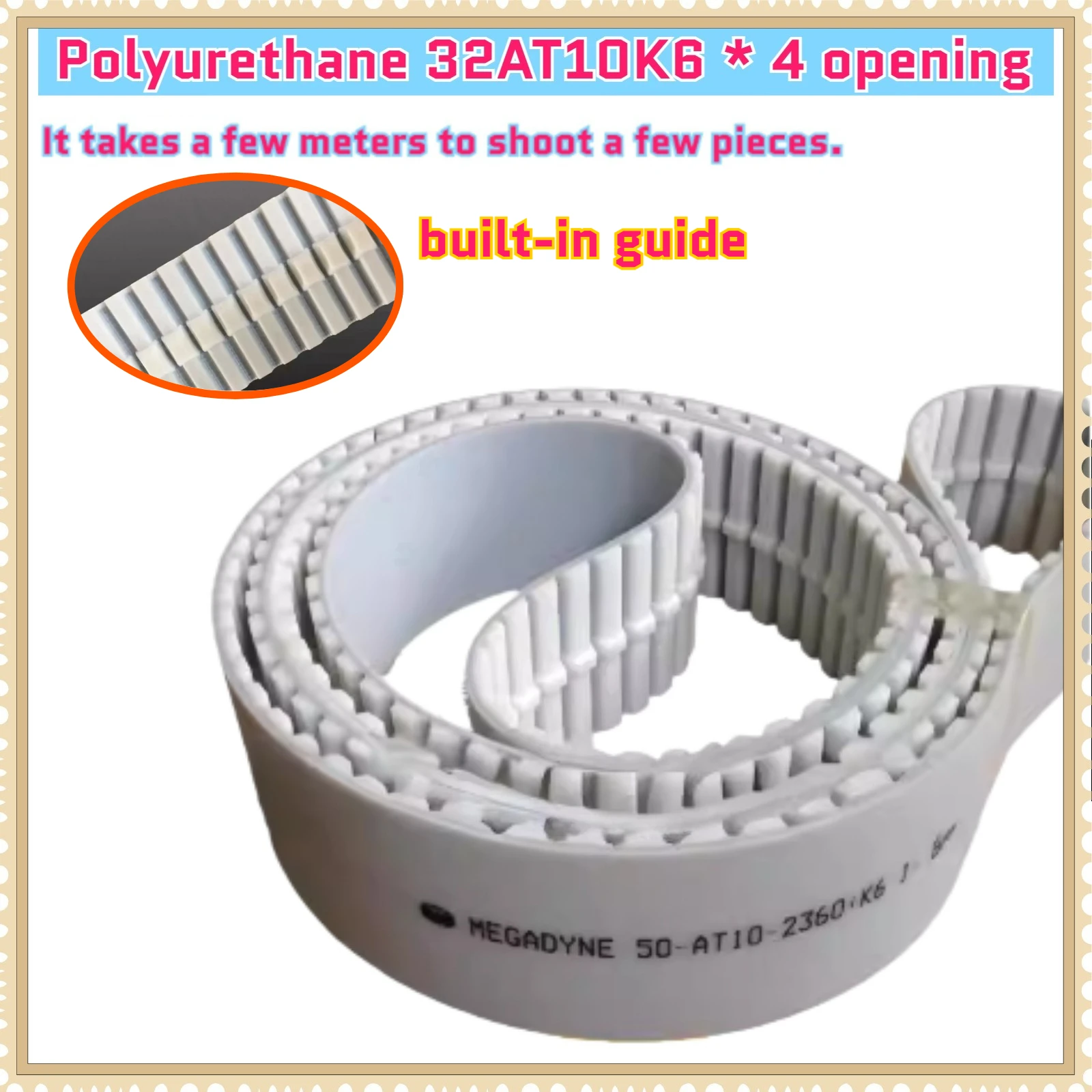 Polyurethane open timing belt 3M5M8M14MXLXHT5AT10S3MS8M2 32AT10K6 * 4 steel wire PU elevator door machine belt