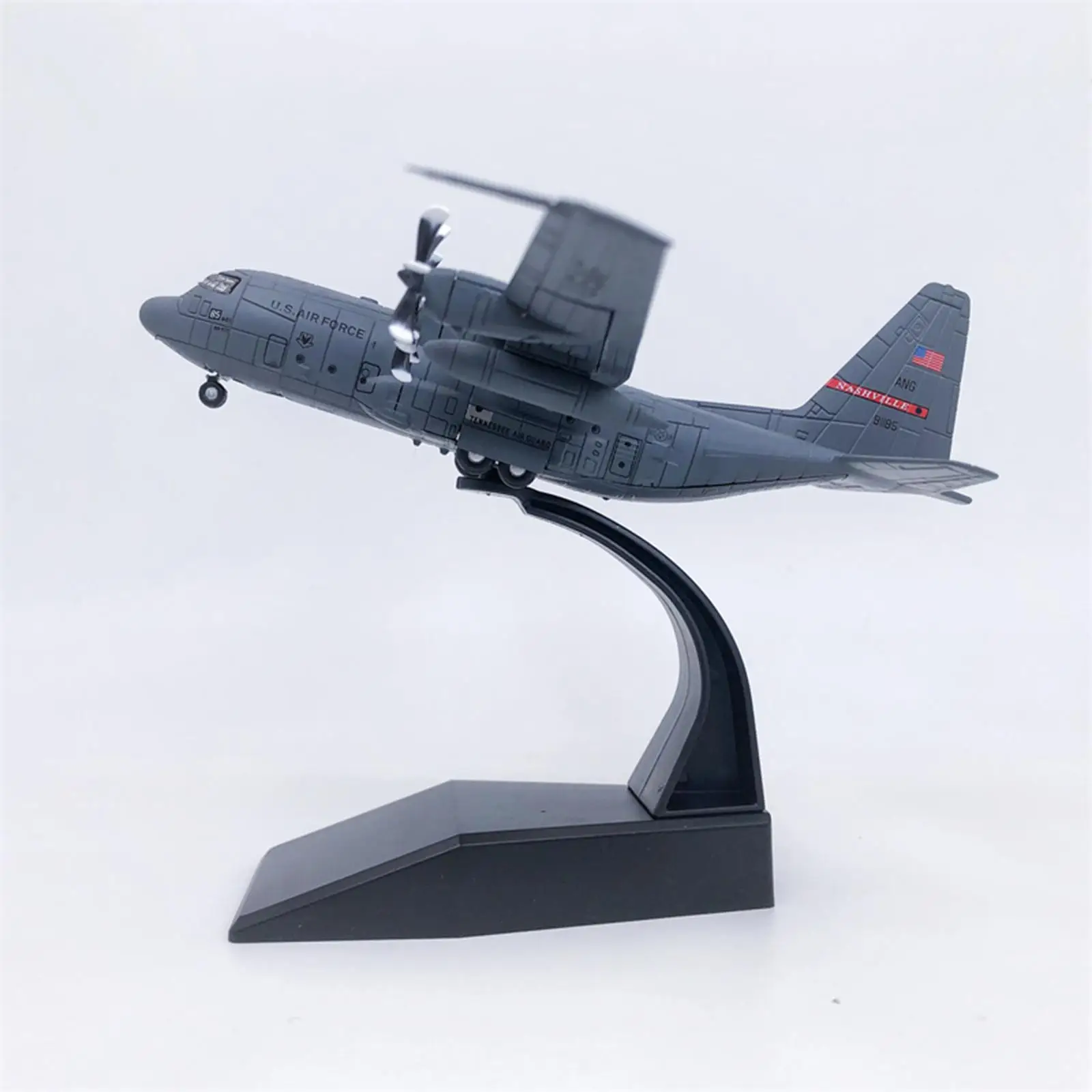 

Металлическая модель транспортного самолета C130 в масштабе 1:200 с подставкой, для полки, офиса, подарок для взрослых, декор для рабочего стола