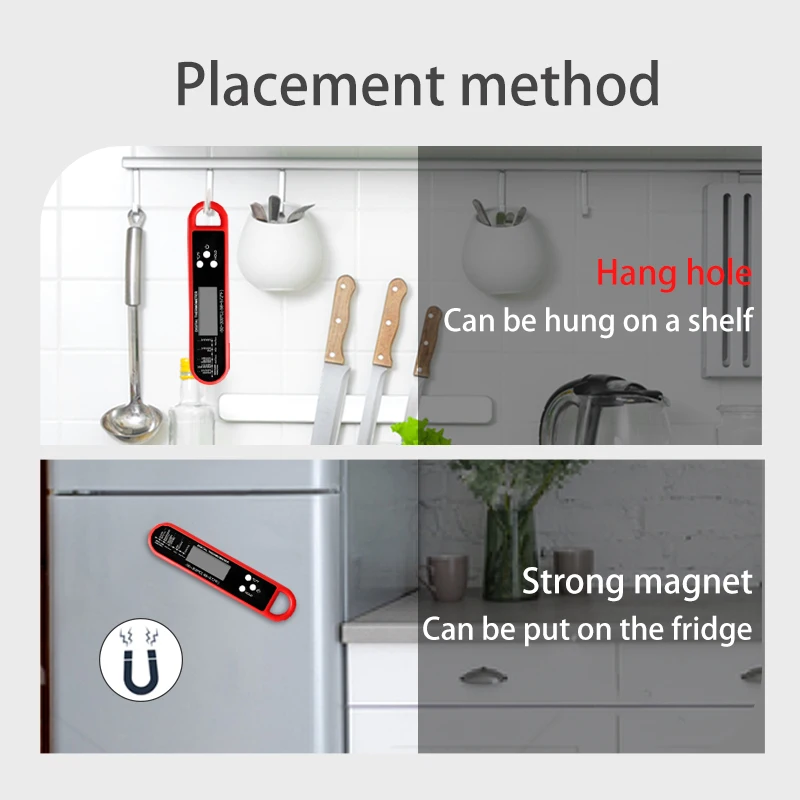 Waterproof Digital Meat Thermometer Temperaure With Foldable Probes Sensor Meter For Cooking Food Kitchen BBQ Water Milk Oil