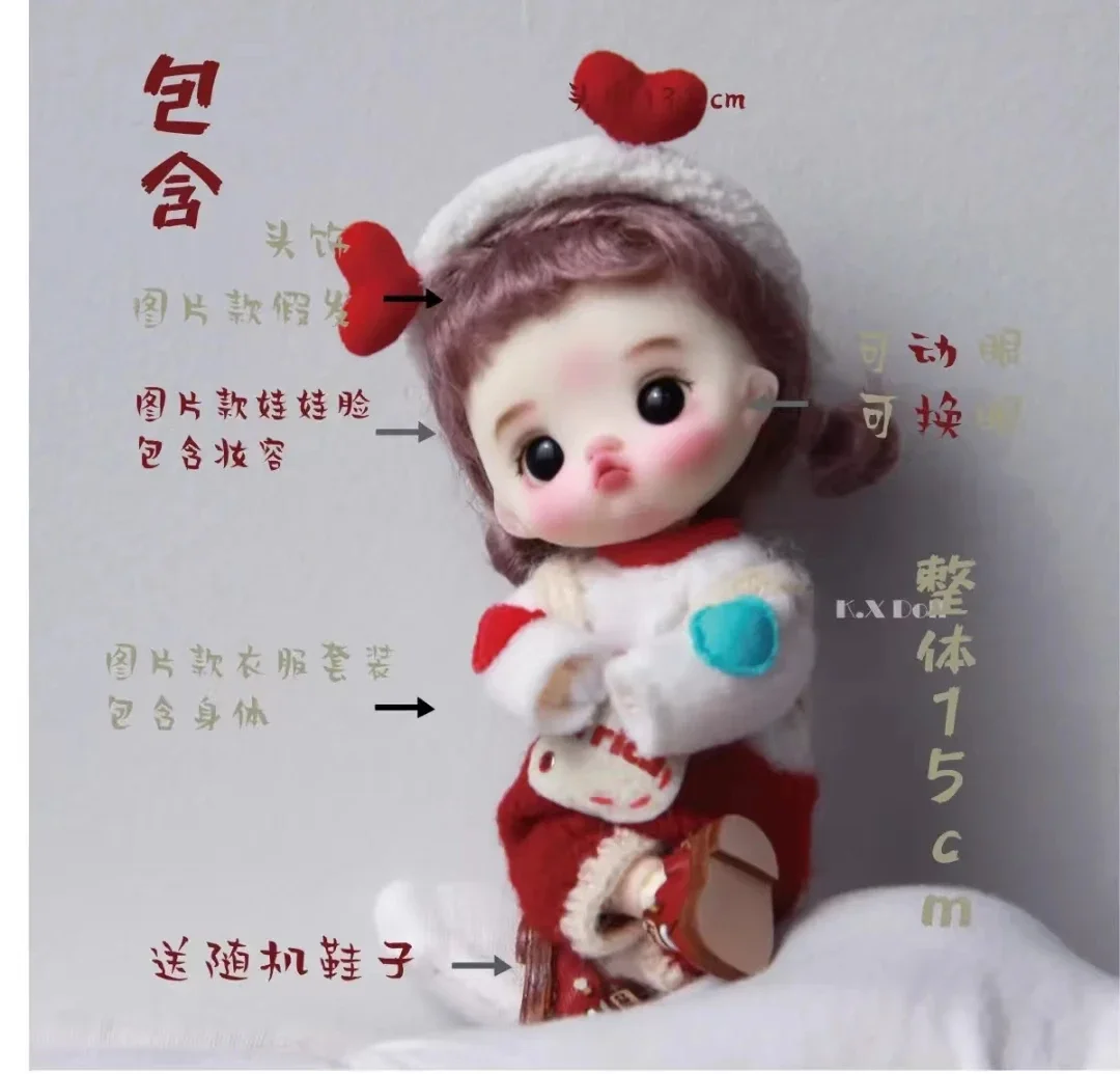 OB11 BJD Doll 1/8 Resin Baby Head with Movable Eyes