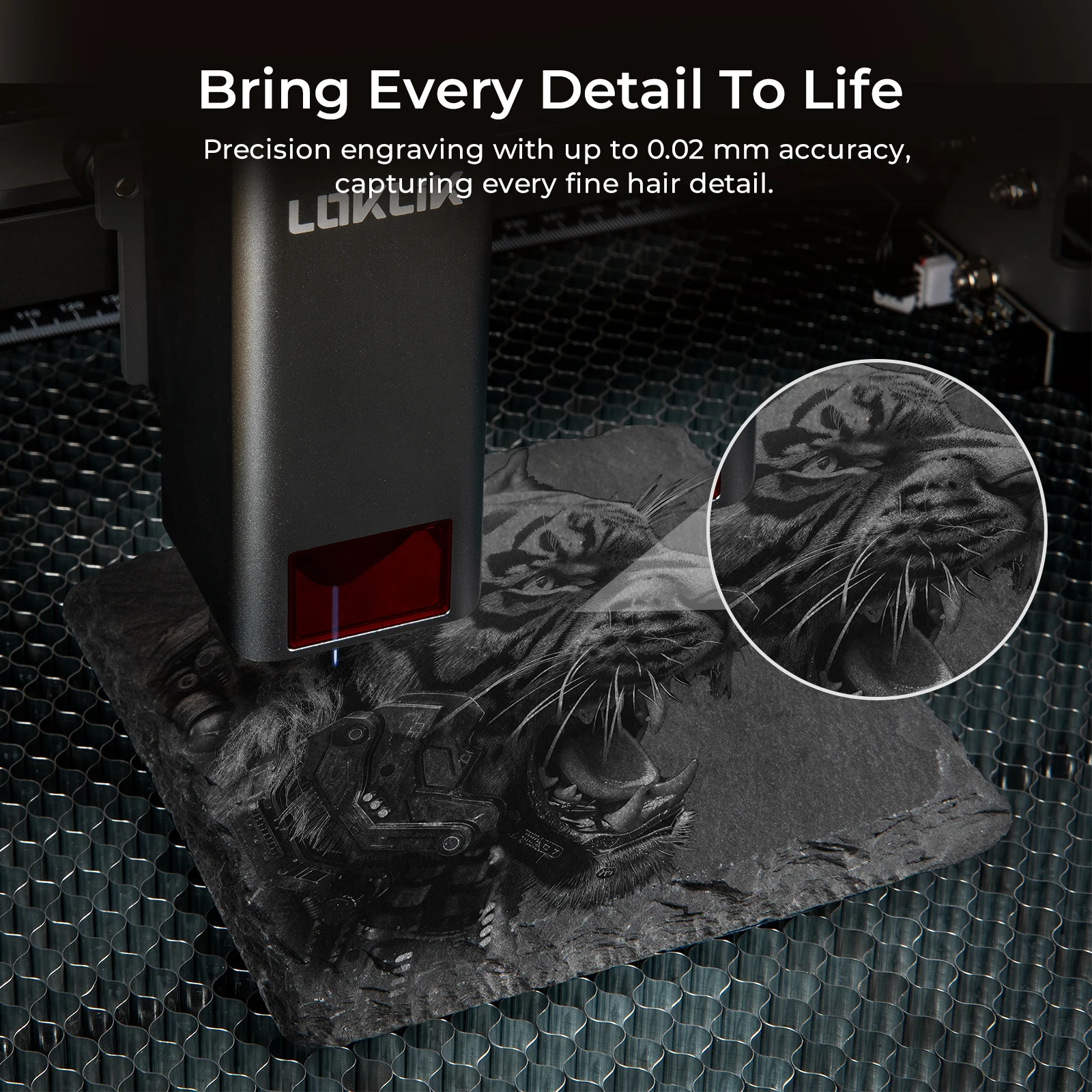 LOKLiK iEngrave-grabador láser de 10W, máquina de grabado con corte láser artesanal, grabado de logotipo, madera pintada, Metal, acrílico, vidrio y cuero