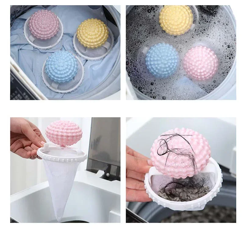 Pet Hair Remover Washing Machine Floating Lint Filter Bag Reusable Laundry Ball Clothes Hair Cleaning Tools Cat Hair Catcher