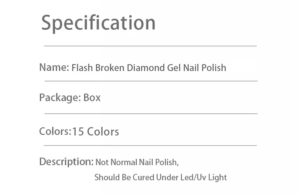 Vendeeni 15 Farben/Set Herbstfarben Glitzer-Brocken-Diamant Gel-Nagellack Orange Glanz UV LED Aushärtbarer Gel-Lack mit Display – Detail 12