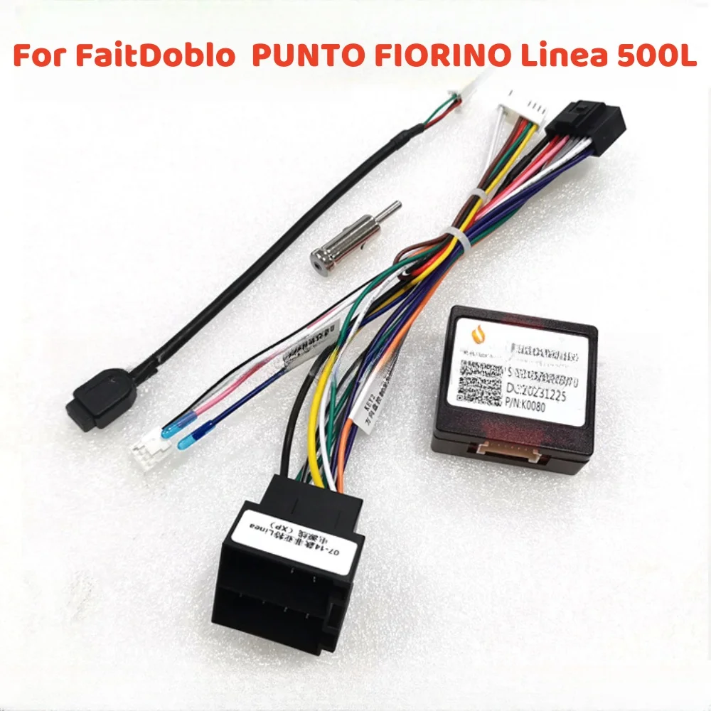 

2 Din Car Radio Connector Socket Cable Power Wiring Harness with Canbus For Fiat Doblo 500L/Doblo/ PUNTO/ FIORINO/ Linea Radio