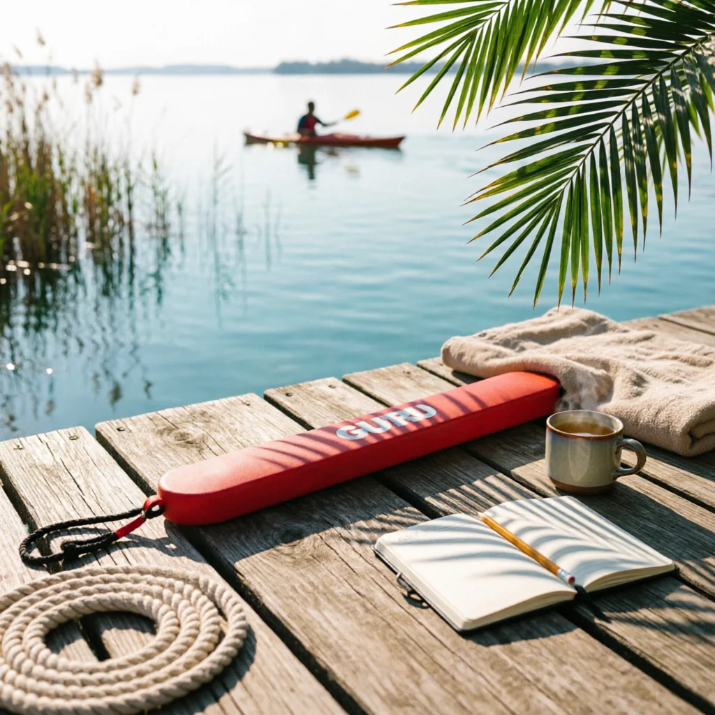 High Visibility Rescue Can Non Inflatable Lifeguard Buoy Scratch Resistant Rescue Float with Strap for Open Water Aid