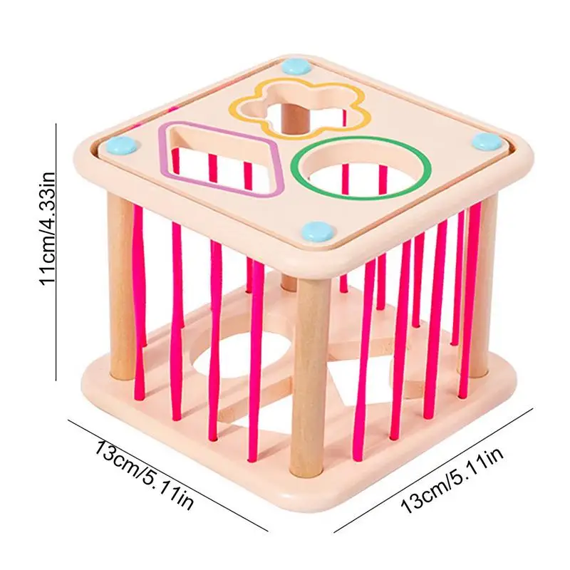 Деревянный сенсорный куб, сортировщик форм, сенсорная корзина для кубиков, обучающие игрушки для малышей, Радужная игрушка Монтессори, деревянная Монтессори
