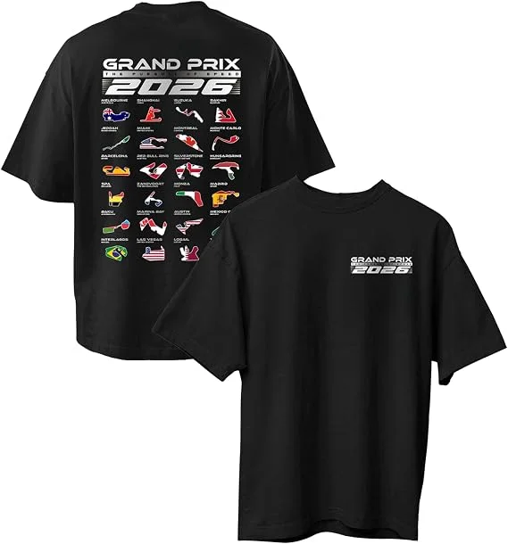 Formula Racing 2026 T-Shirt – Grand Prix Circuit Map Tshirt, Motorsport Fan Apparel, Racing Track Map Outline Shirt for Adults