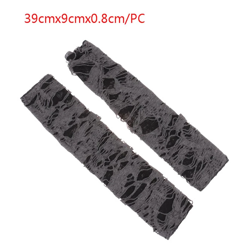 Casaul luvas de fenda quebrada sexy gótico luvas sem dedos luvas de halloween preto rasgado buracos decoração luvas cosplay para adultos