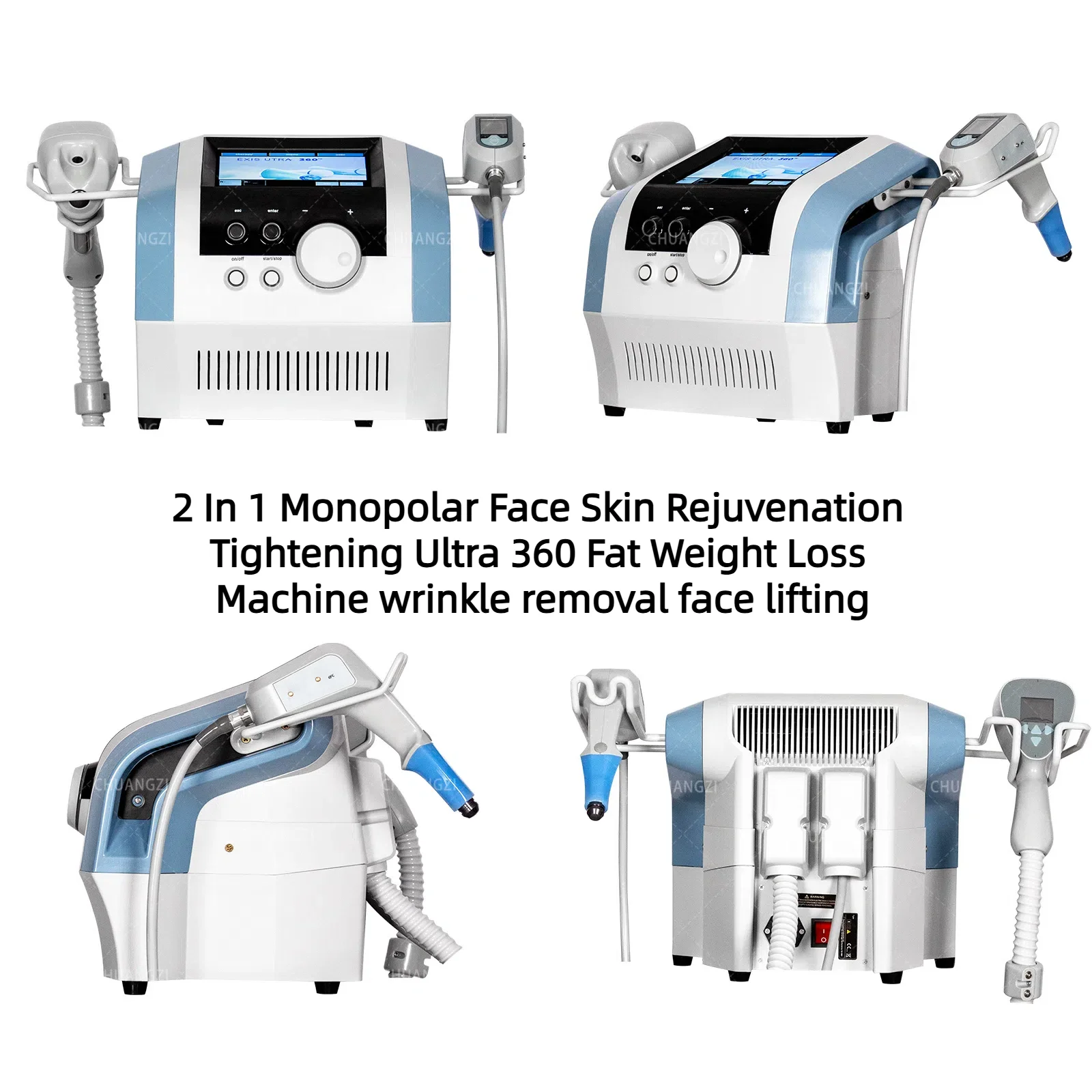 

New Monopolar RF Face Skin Rejuvenation Ultra 2 IN 1 360 Body Contouring Cellulite Reduction Tightening Machine