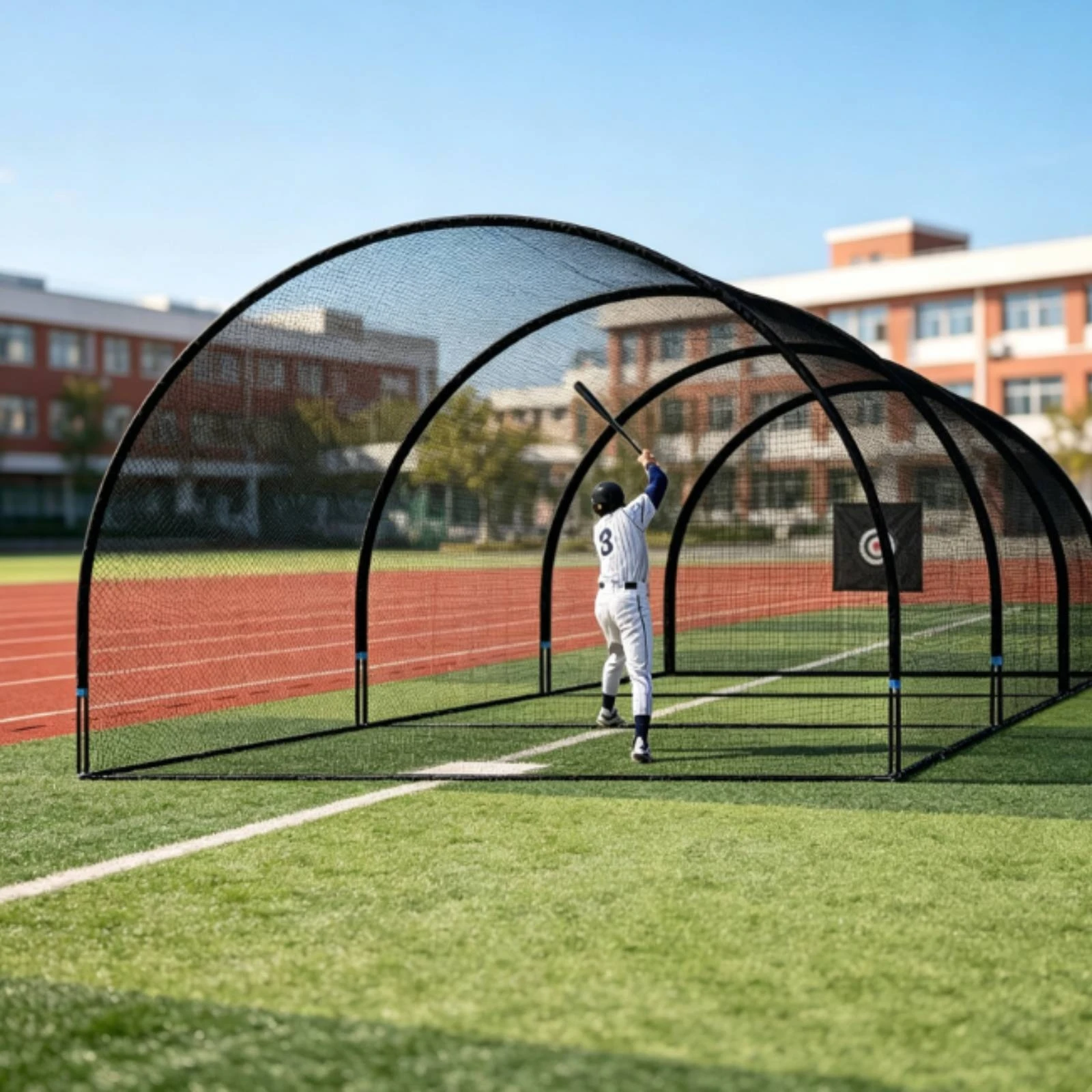 Baseball Batting Cage Portable Baseball Batting Cage with Frame Outdoor Three-Sided for Coaches, Backyard, Training Camp