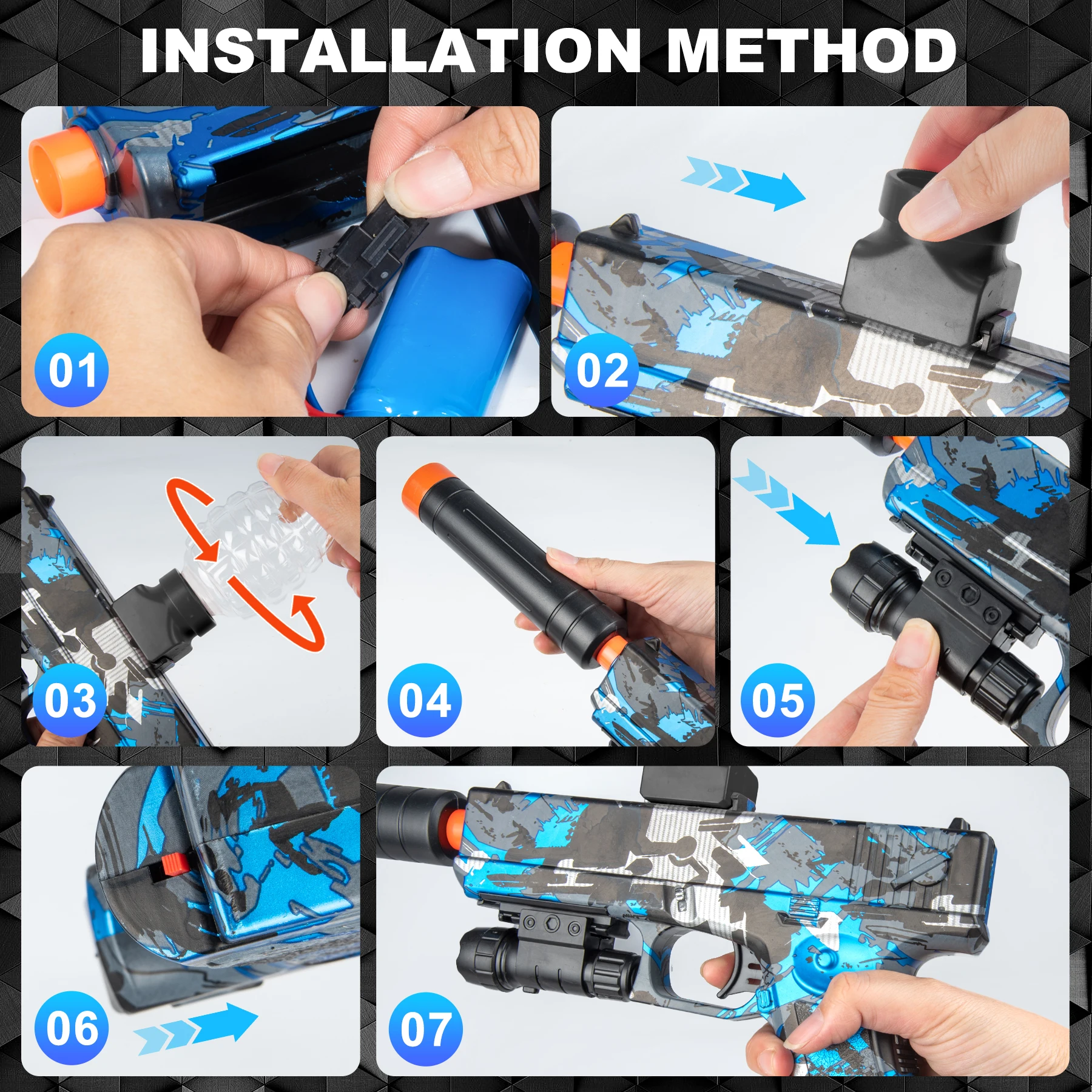 2025年新型電動ブラスターガンおもちゃ、高精度射撃、パーティーゲーム - ハロウィン、感謝祭、クリスマスギフト（弾丸なし）