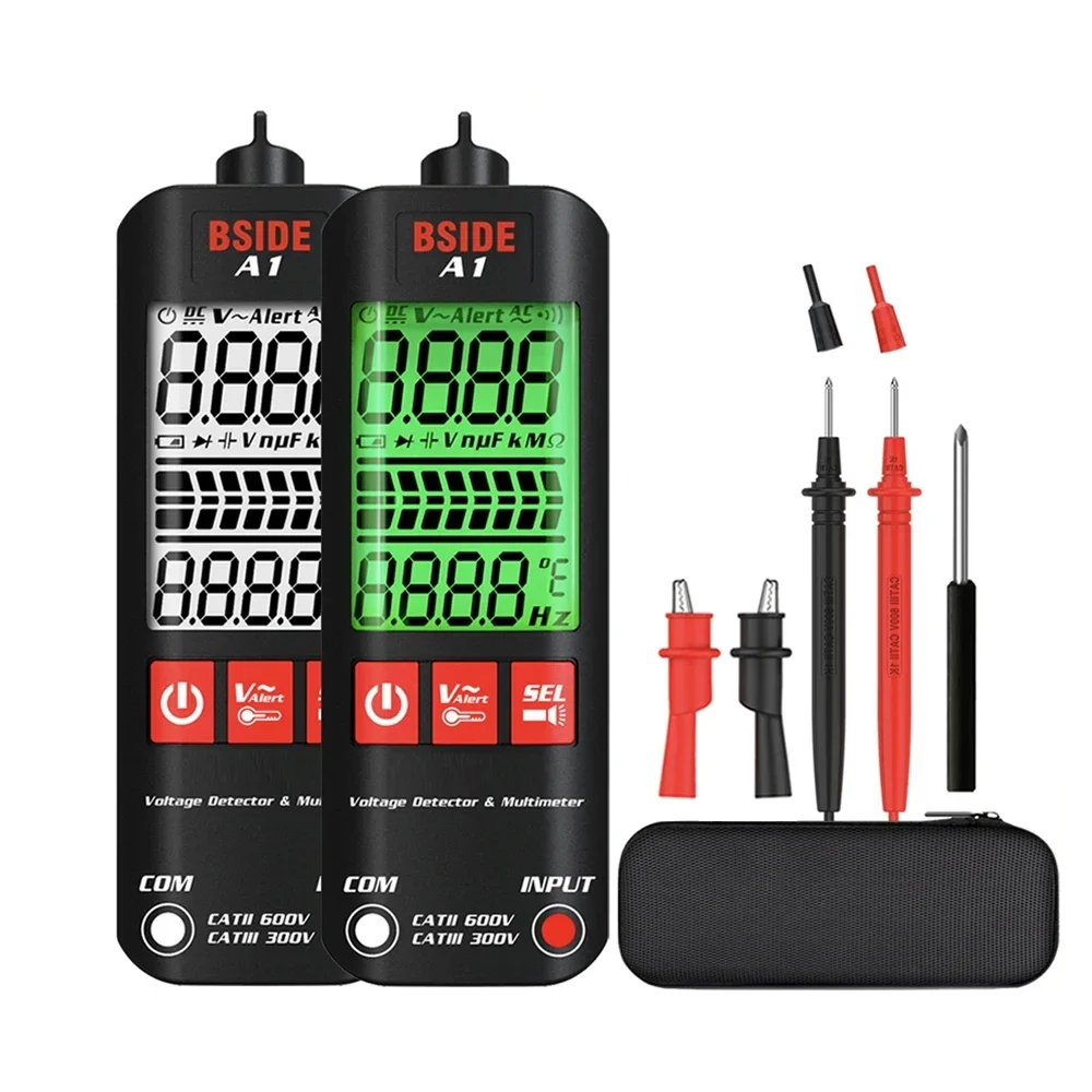 BSIDE A1 Voltage Tester Detector Multimeter Color Display Non-Contact electric pen Dual Range Live Wire test Ohm Hz NCV meter