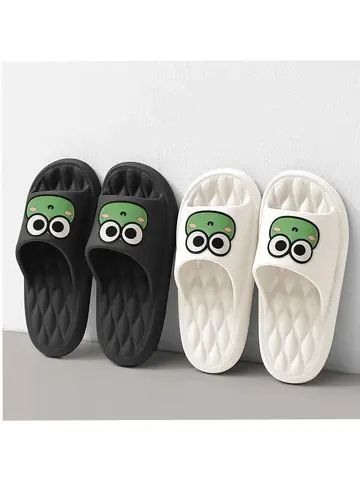 Four Season Bathroom Anti Slip Slippers Women's EVA Slide Slippers - Frog Soft Comfortable Non-Slip Indoor/Outdoor House Shoes