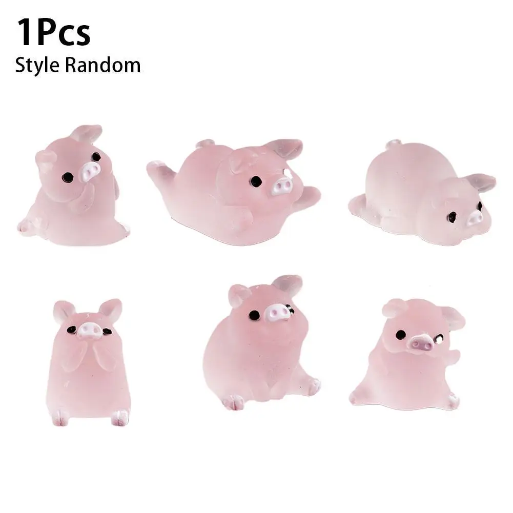 Random Style Piggy Figure Ornament Mini Resin Cartoon Artifact Model Mini DIY Home Scrapbook Decoration Pig Handmade Y1F2