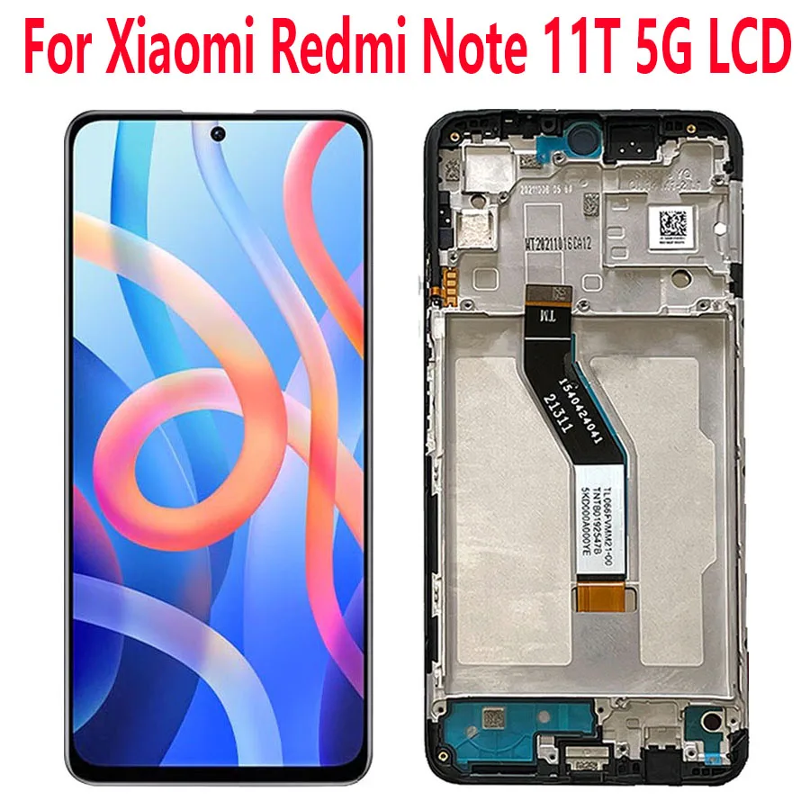 

6.6"For Xiaomi Redmi Note 11T 5G 21091116AI LCD Display Touch Screen Sensor Digiziter Assembly Replace For Redmi Note 11T 5G LCD
