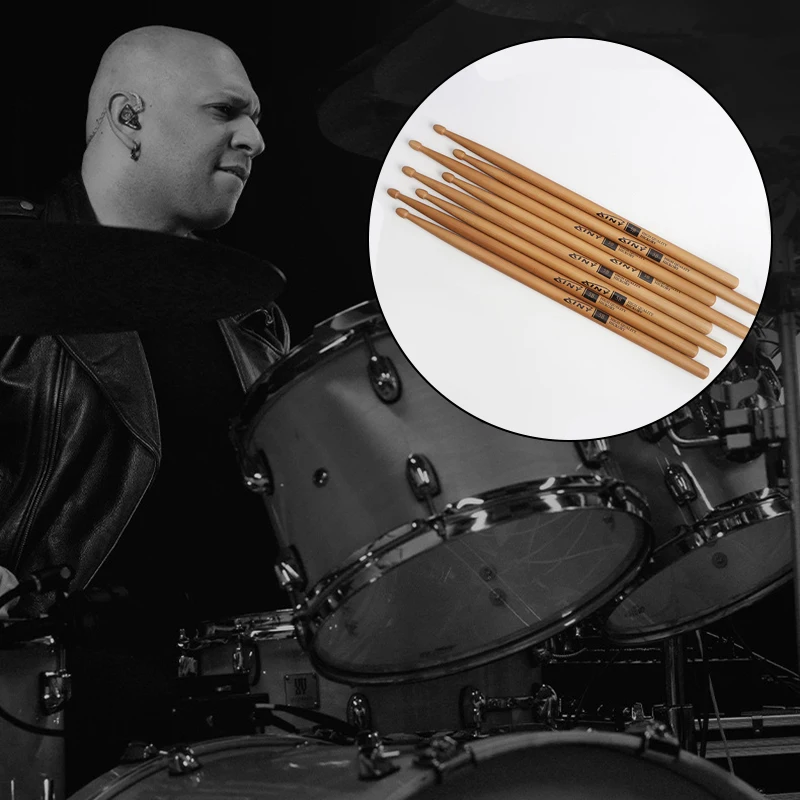 

Деревянные барабанные палочки 5B для начинающих, из гикори, прочные, для барабанной установки, аксессуары для ударных музыкальных инструментов