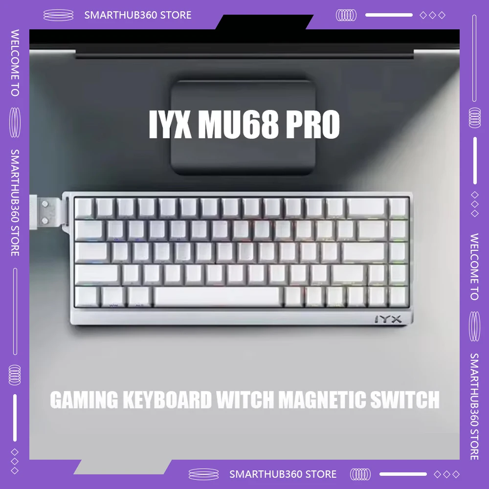 Iyx Mu68 Ultra Hot Swap Rgb Backlit Mu68Ultra Mechanical Keyboard Magnetic Switch Wired Keyboard Custom E-Sports Gaming Keyboard