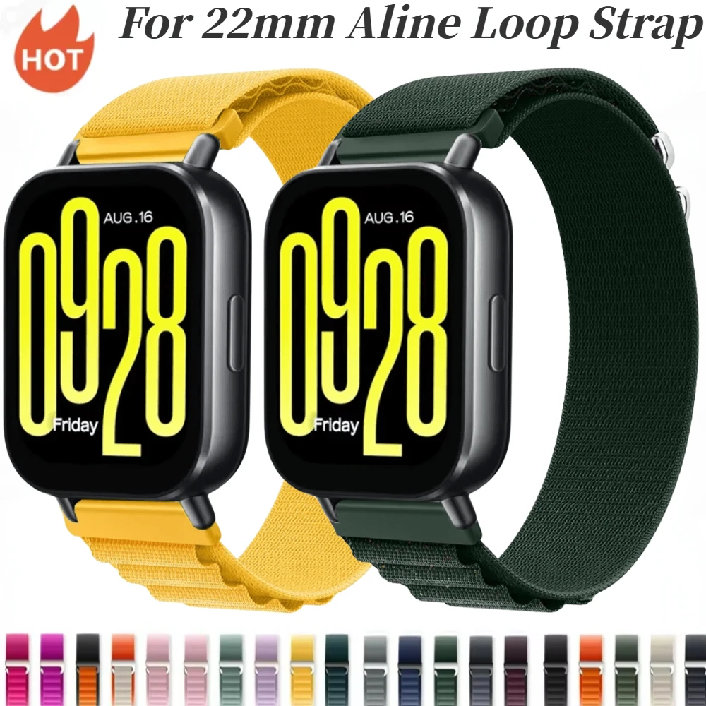 22mm Alpine Loop Strap for Redmi Watch 5 Lite Nylon Comfortable Watchbands Accessories for Redmi Watch 5 Active Breathable Band