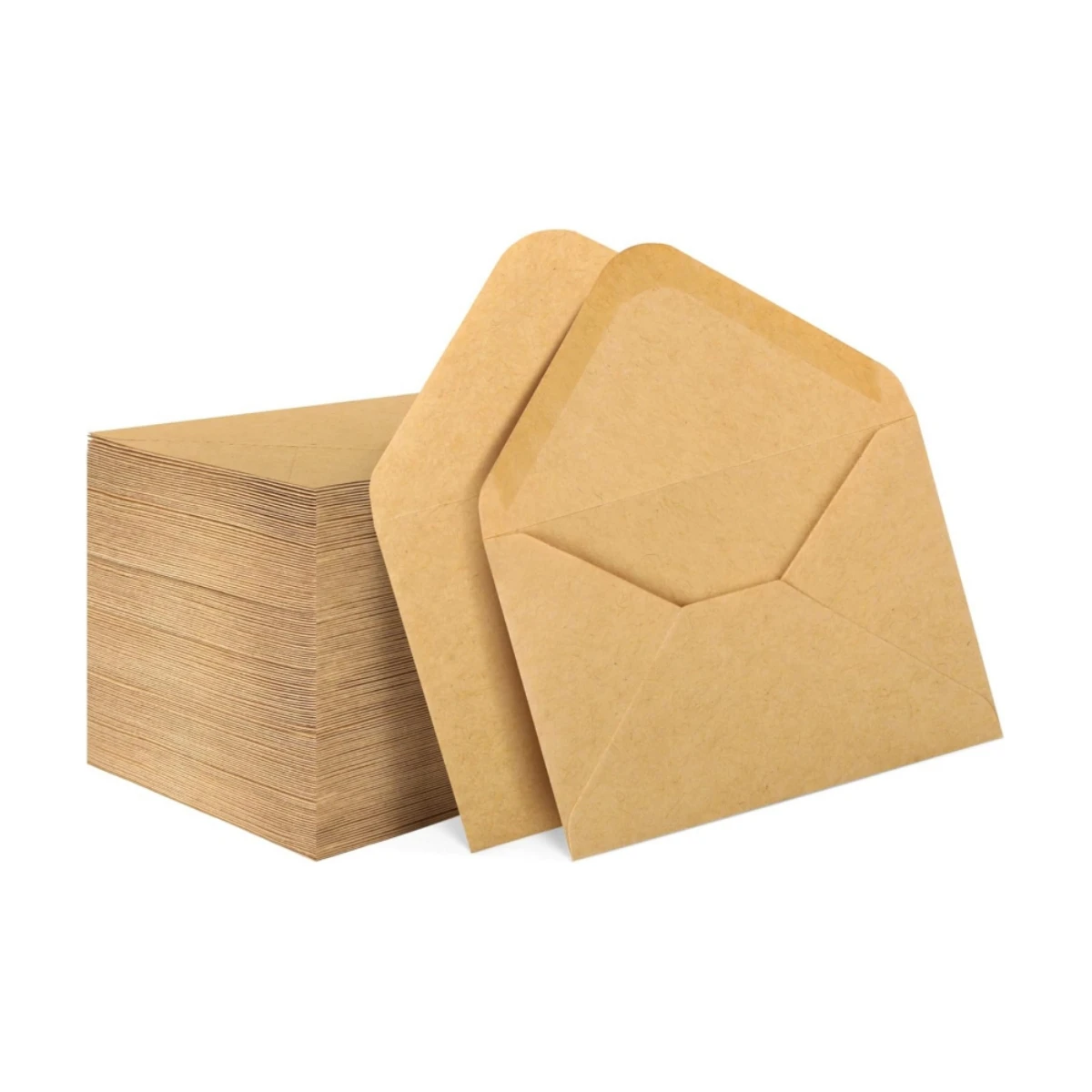 100PCS Eco-Friendly Kraft Envelopes with Blank Cards Vintage Plain Stationery for Wedding Thank You Cards DIY Craft