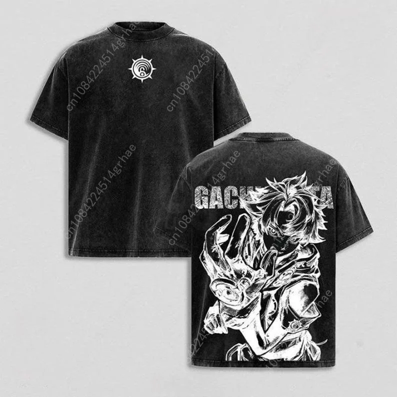 Gachiakuta Vintage Anime Washed Shirt Anime Lover T-Shirt Gift Graphic Print T-Shirt Oversized Fashion Men Women Street T-shirt view 2