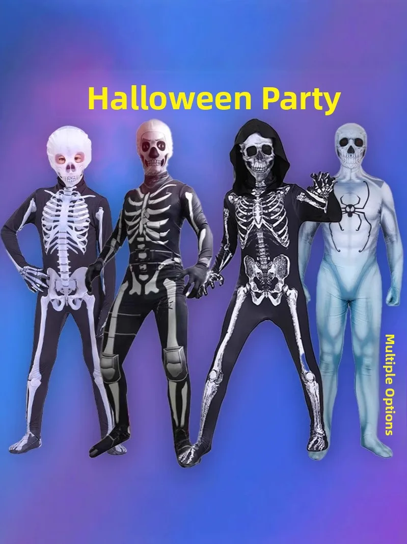 

Светящийся в K костюм скелета-призрака на Хэллоуин, детский комбинезон для ролевых игр, сценический наряд, женский комплект