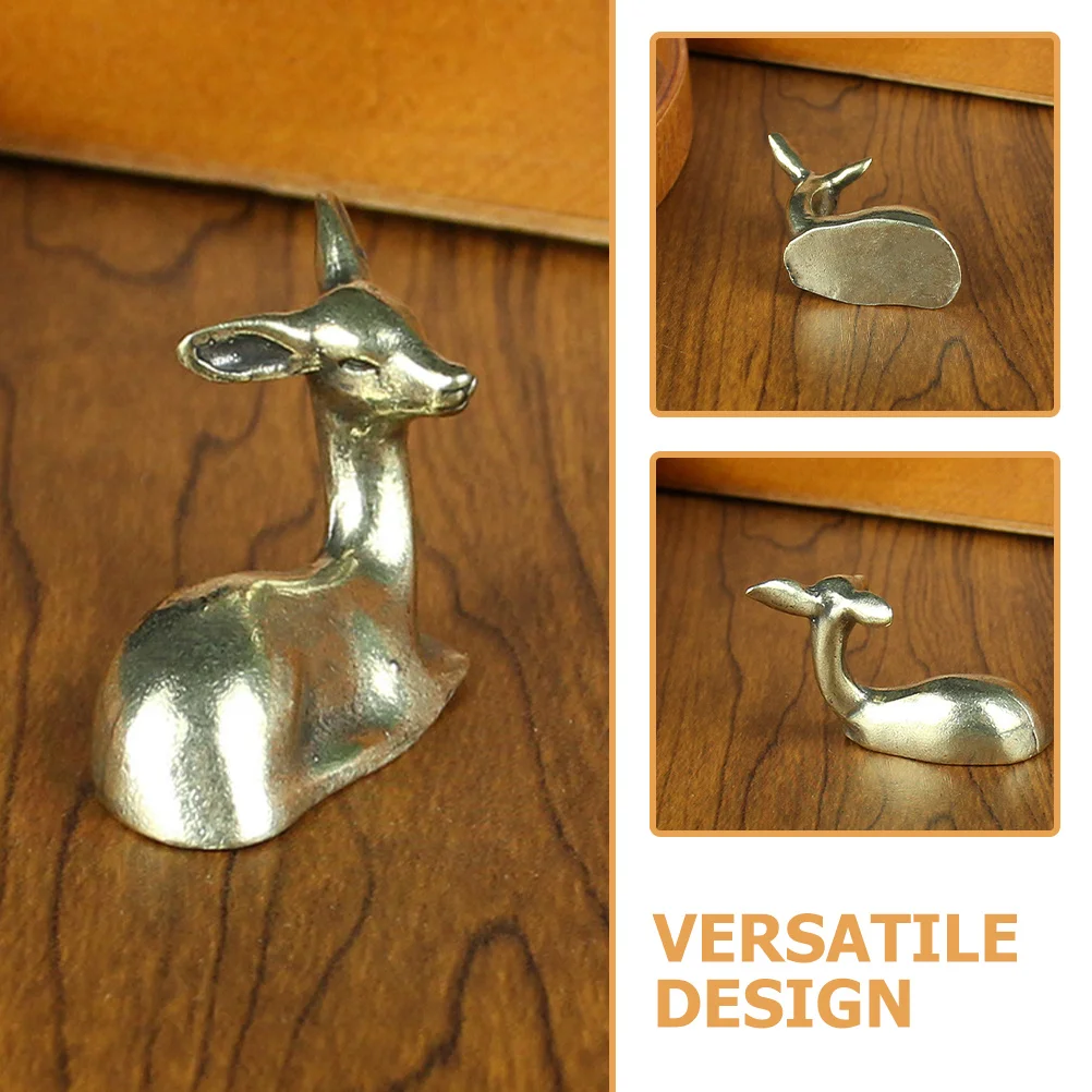

Sturdy Brass Animal Decor Small Deer Statue for Desk Home Office Vintage Style Interior Decoration Accessory Brass Decor