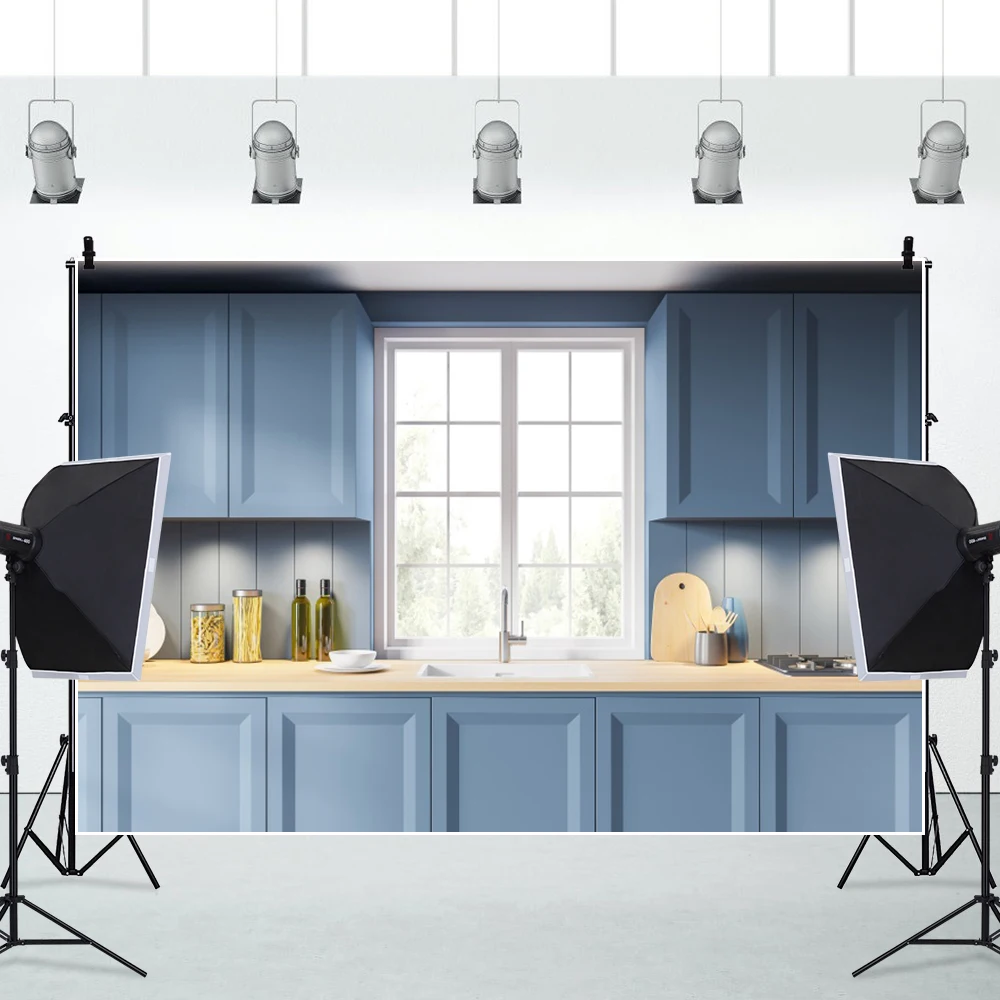 مشهد المطبخ التصوير خلفية مطعم تجهيزات المطابخ الشيف حفلة راية الأطفال عيد ميلاد صورة خلفية استوديو الصور الدعامة