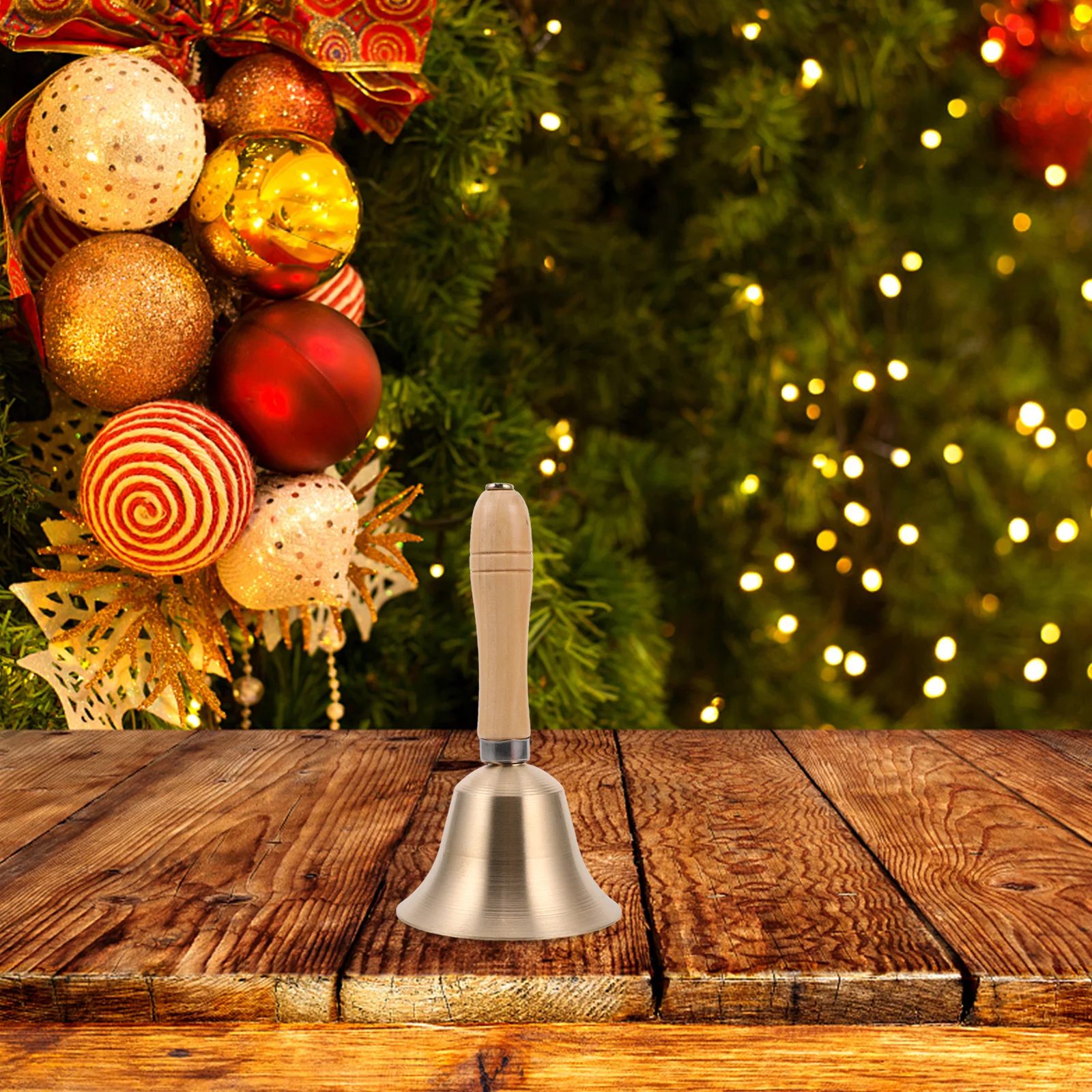 

Pet Christmas Hand Bell Polished Brass Party Decoration For Home Hotel School Restaurant Call Service Bell