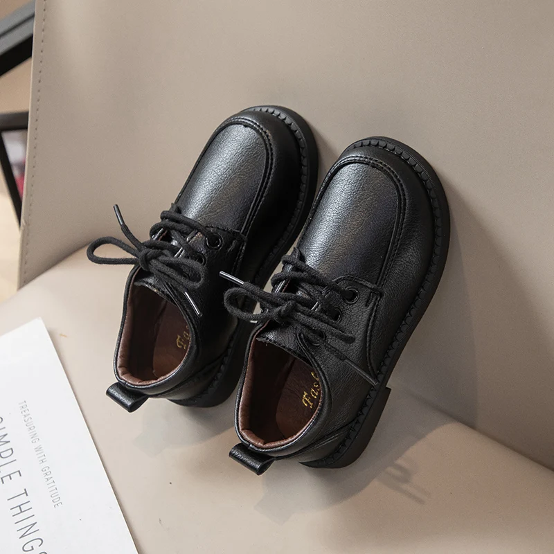 JGSHOWKITO Frühling Herbst Kinder Lederschuhe Neue Schwarze Jungen Schuluniform Flache Schuhe Lässige Mode Kinder Formelle Anzugschuhe – Detail 13
