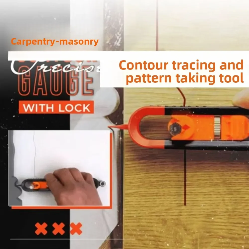 Precision Contour Gauge Profile Copying Tool Irregular Shape Duplicator for Woodworking Flooring Edge Corner Measurement