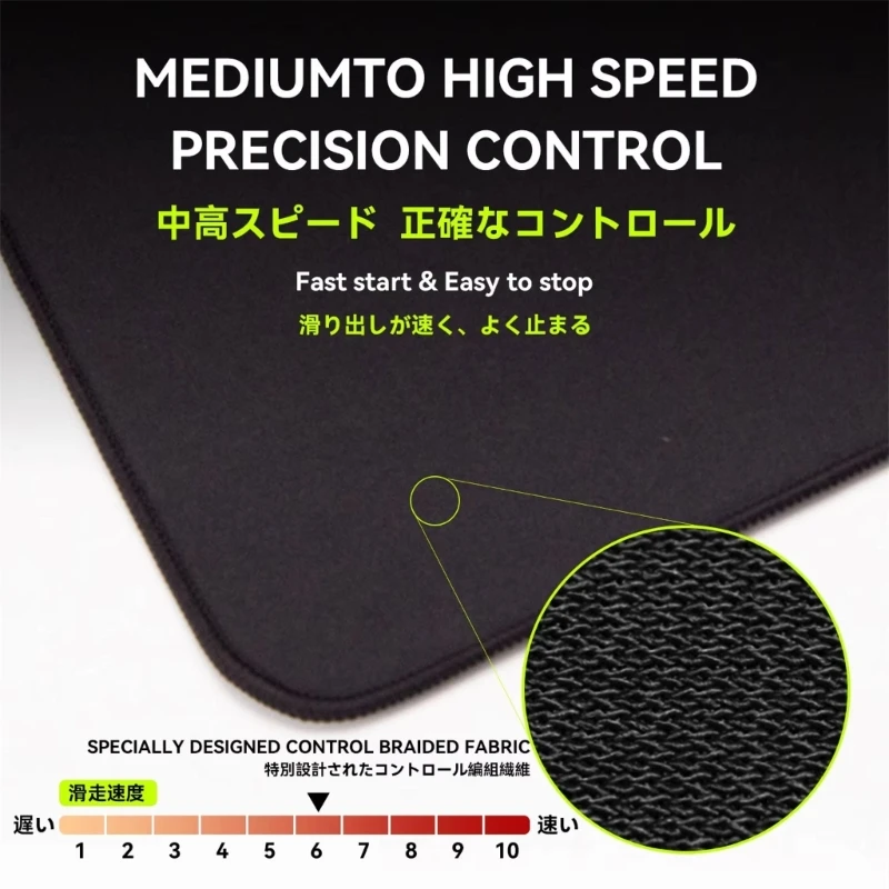 

Gaming Mouse Pad Mouse Mat For Gamers And Designers Enhances Movement Black