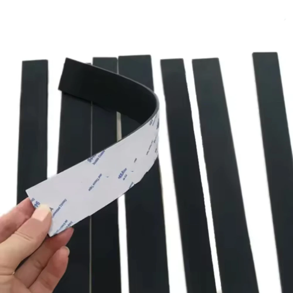 1 Meter Black Single-Sided Self-Adhesive Rubber Strip Thickn 1/2/3/4mm Anti-Collision Flat Strip Shock-Absorbing Cushion Pad