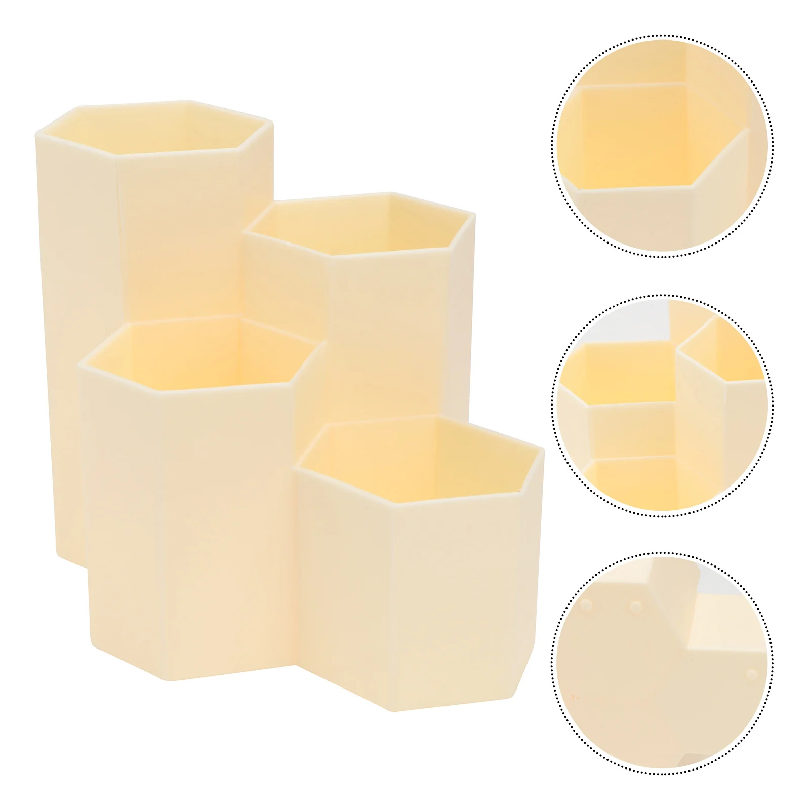 Desk Organizer Hexagonal Pen Holder Pencil Pot Dressing Table Makeup Tools Container Navy Storage Child