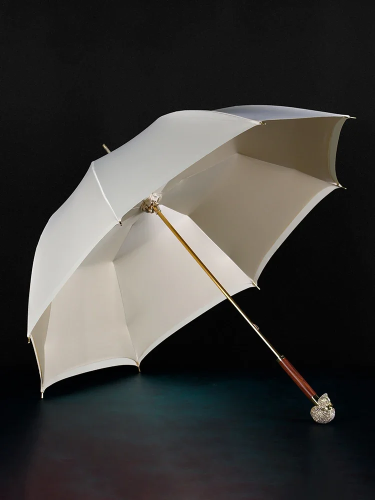 Luxus Golf Regenschirm Frauen Diamant Set lange Griff Regenschirme Doppels chicht wind dicht starken UV-Schutz Sonnenschirm Geschäfts geschenke