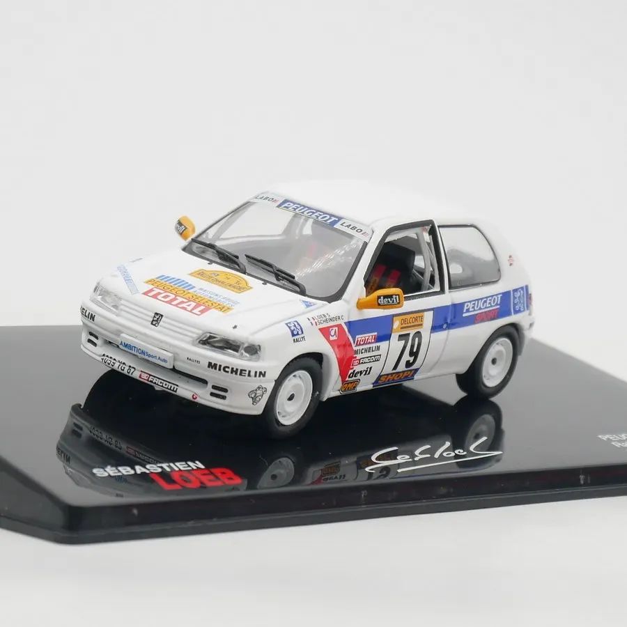

Diecast Ixo 1:43 Scale Peugeot 106 Loeb WRC 1997 Rally Car Alloy Car Model