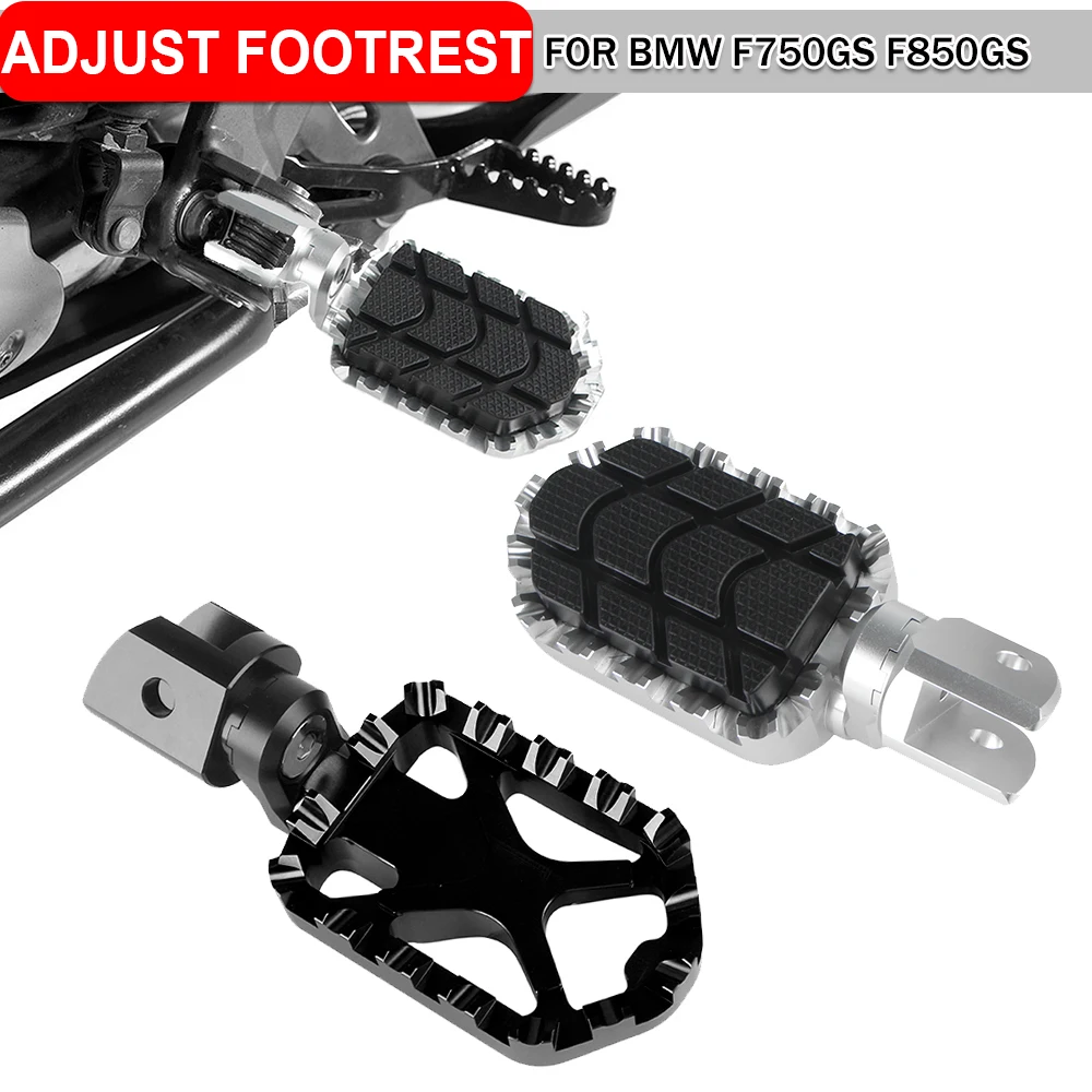 Motorcycle Adjustable Wide Billet Aluminum Footrests With Detachable Rubber Cover For BMW R1200GS LC ADV F800GS S1000XR Footpeg