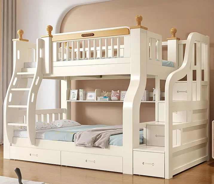 Solid wood bunk beds, bunk beds, high and low  small apartment, all solid wood bunk