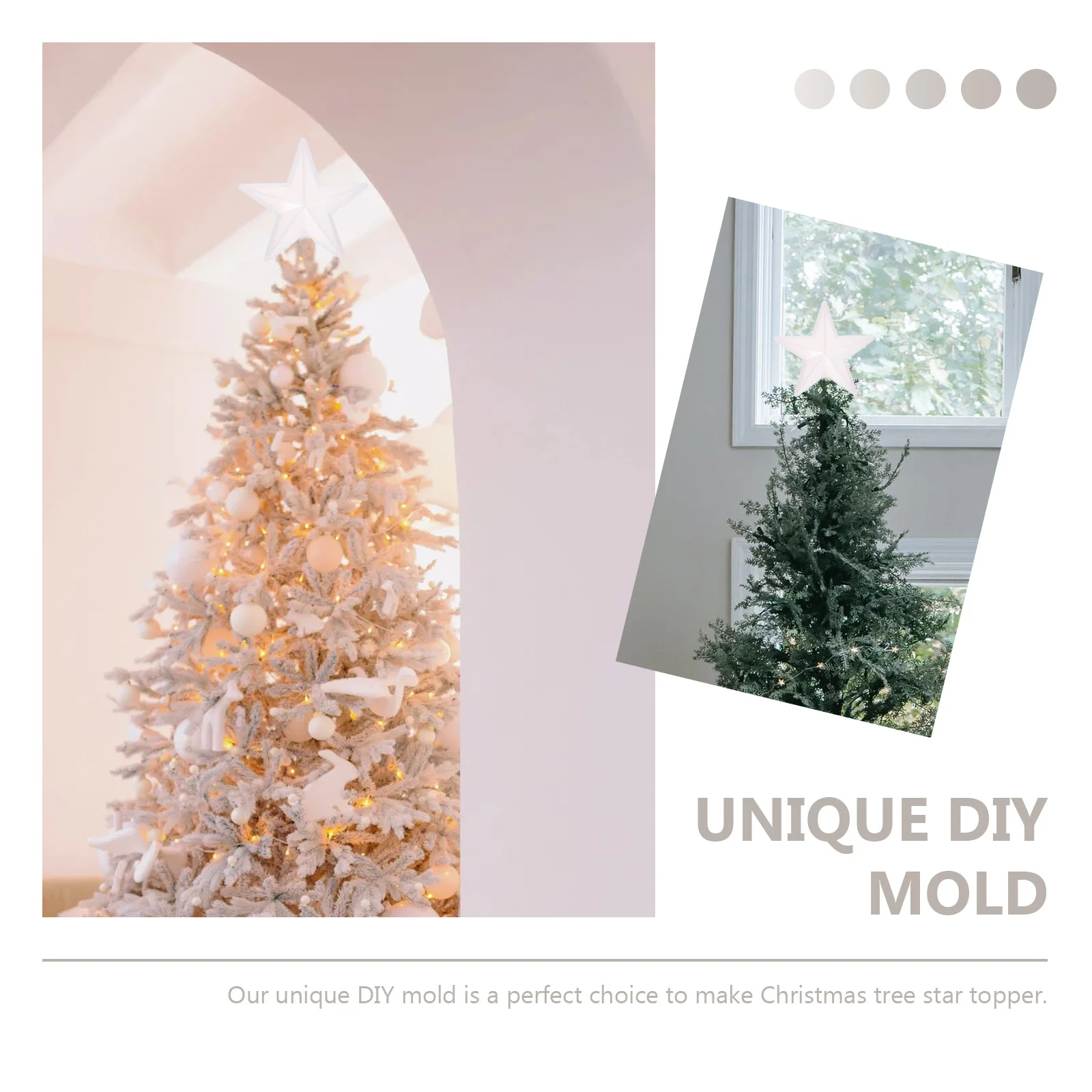 

1 Set Diy Star Tree Topper Silicone Mold Christmas Crafts Epoxy Resin Mold Non-Stick Xmas Tree Decor Casting Tool Eco-Friendly