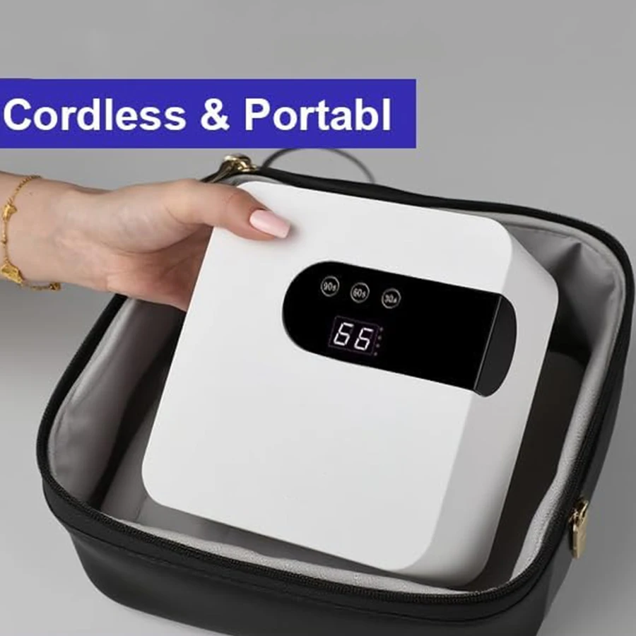 38mw/c㎡ Crystal Beads Rechargeable Nail Lamp Gel Polish Dryer Wireless LED Light for Nails Cordless Nail UV LED Lamp