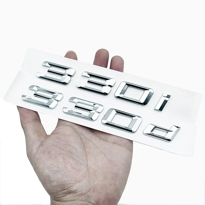 ملصق بحروف شعار ثلاثية الأبعاد لصندوق السيارة الخلفي ، ABS كروم ، أسود ، 330i ، 330d ، E46 ، E90 ، E91 ، E30 ، F30 ، إكسسوارات سيارات #3