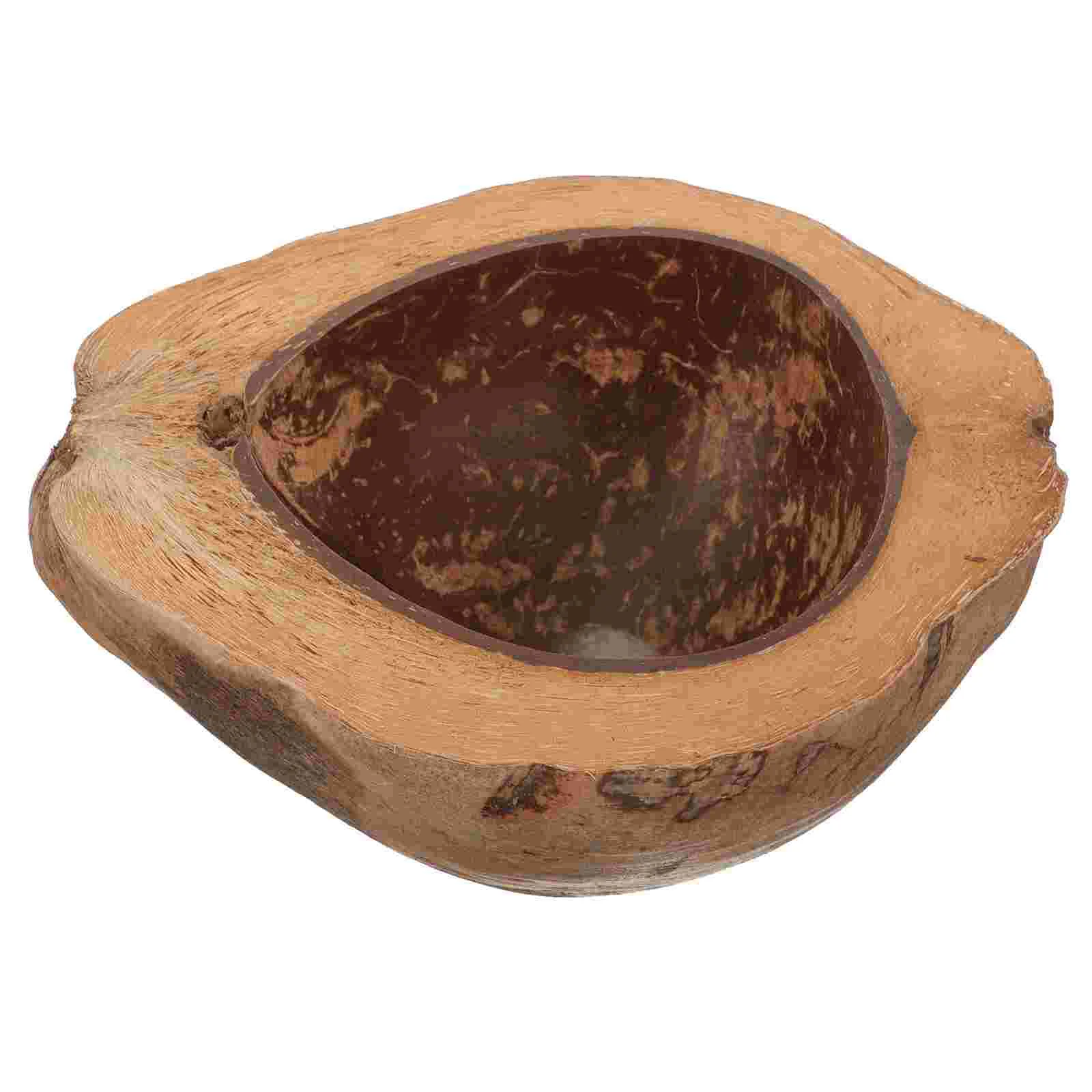 Natural Coconut Shell Scented Cup Hainan Old Bowl Dried Fruit Plate Coconuts Bowls Round Home Decor Lightweight Snack