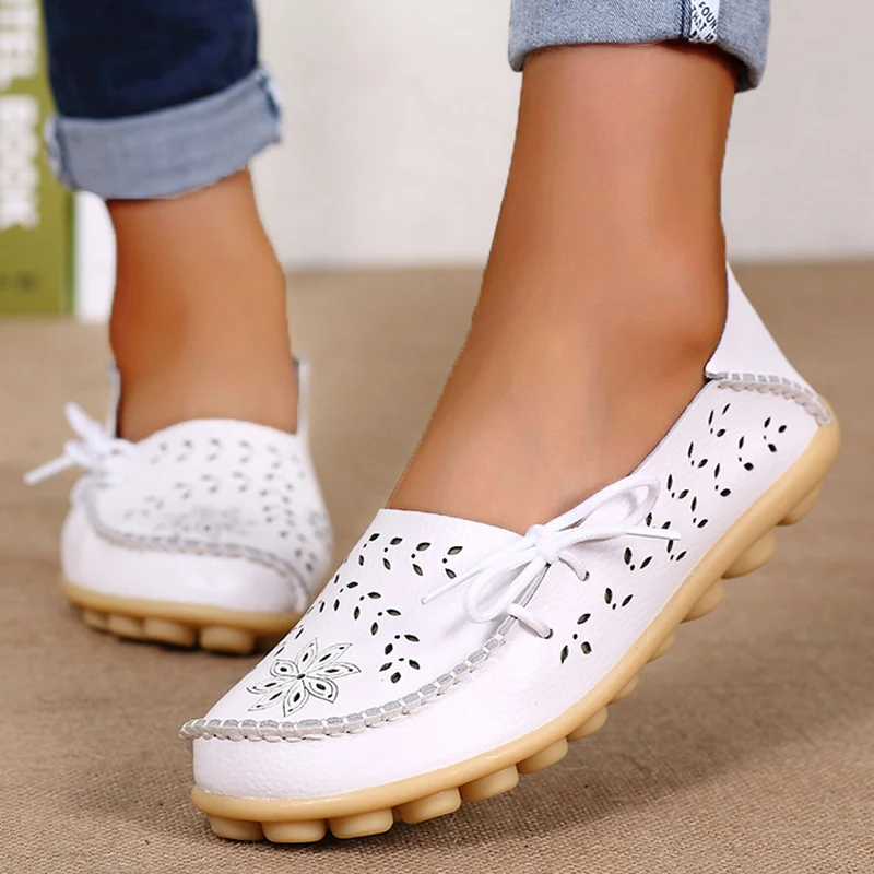 Genuine Leather Women Flats Fashion Tenis Designer Shoes Moccasins Flat Shoes Slip On Women Shoe Oxford Shoes Woman Plus Size