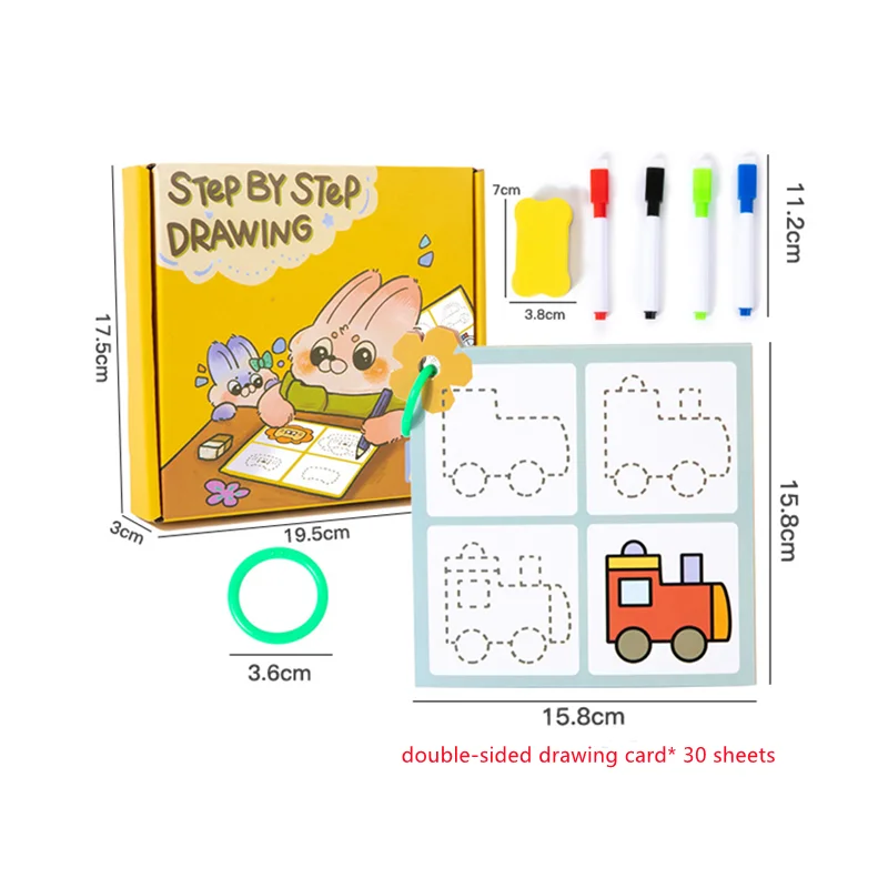 Livro de desenho reutilizável para crianças, livro de desenho para controle de caneta, prática de habilidade motora fina, brinquedos educativos para primeira infância, presente